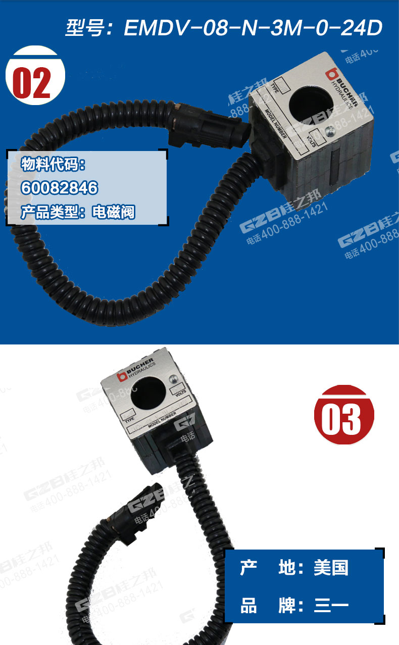 三一挖掘機電磁閥線圈