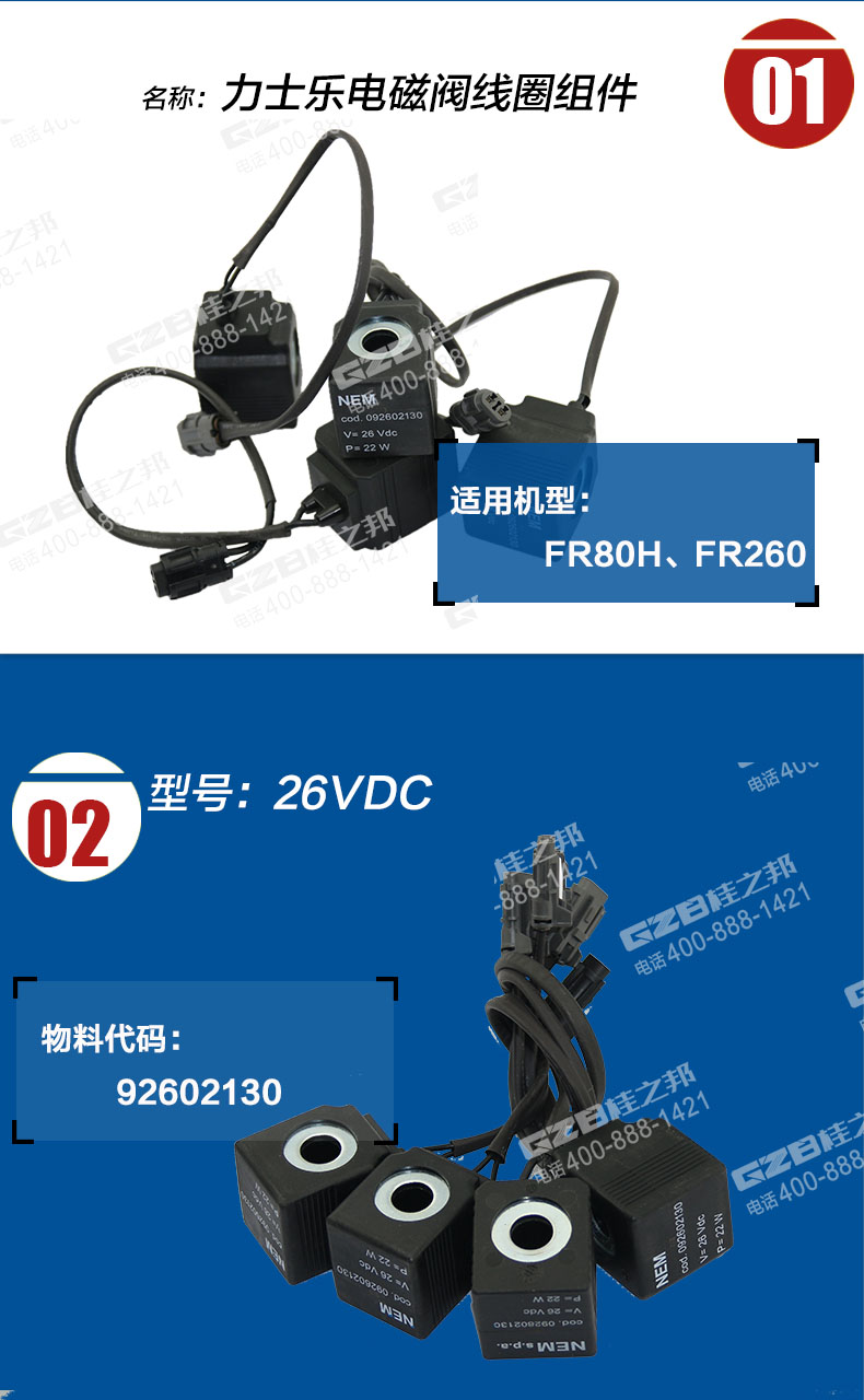 福田雷沃挖掘機電磁閥線圈