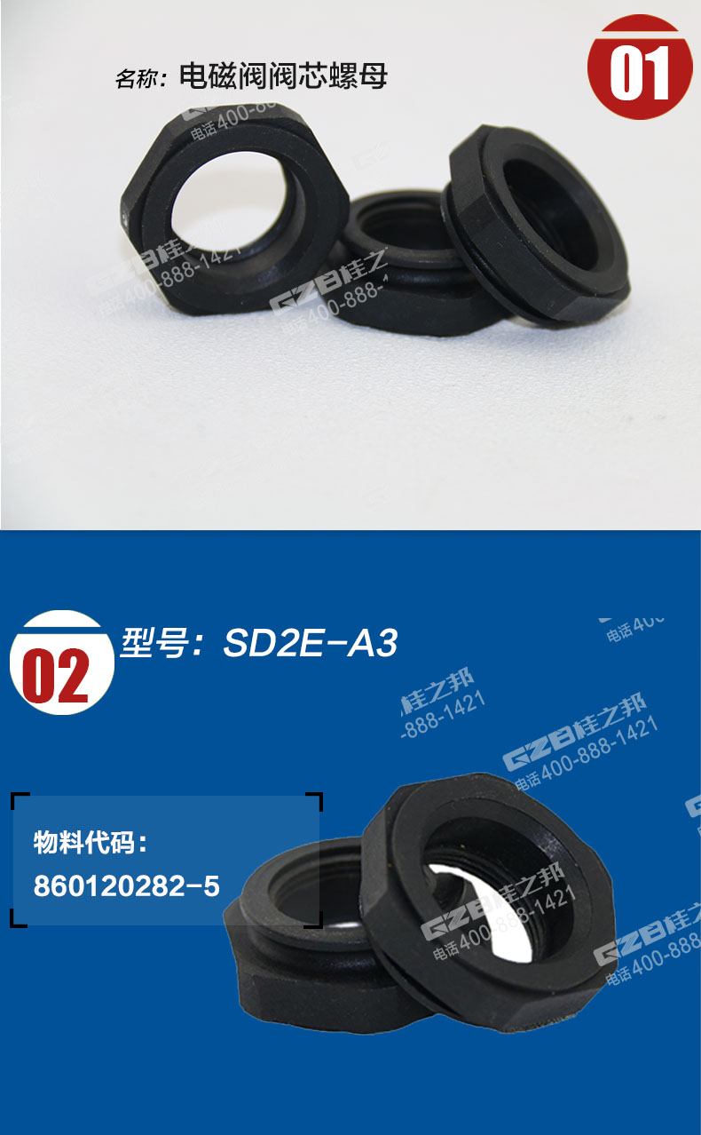 挖掘機電磁閥閥芯螺母860120282-5